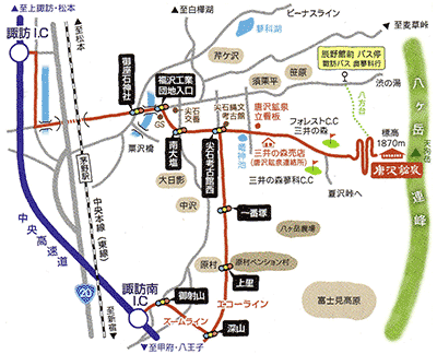 唐沢鉱泉までの地図